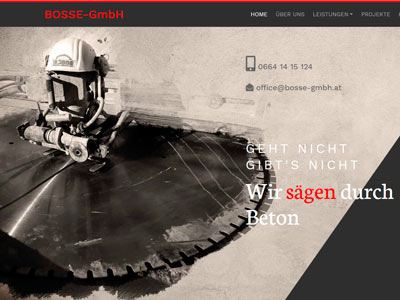 Referenz: Webseite Bosse GmbH Beton Sägedienst